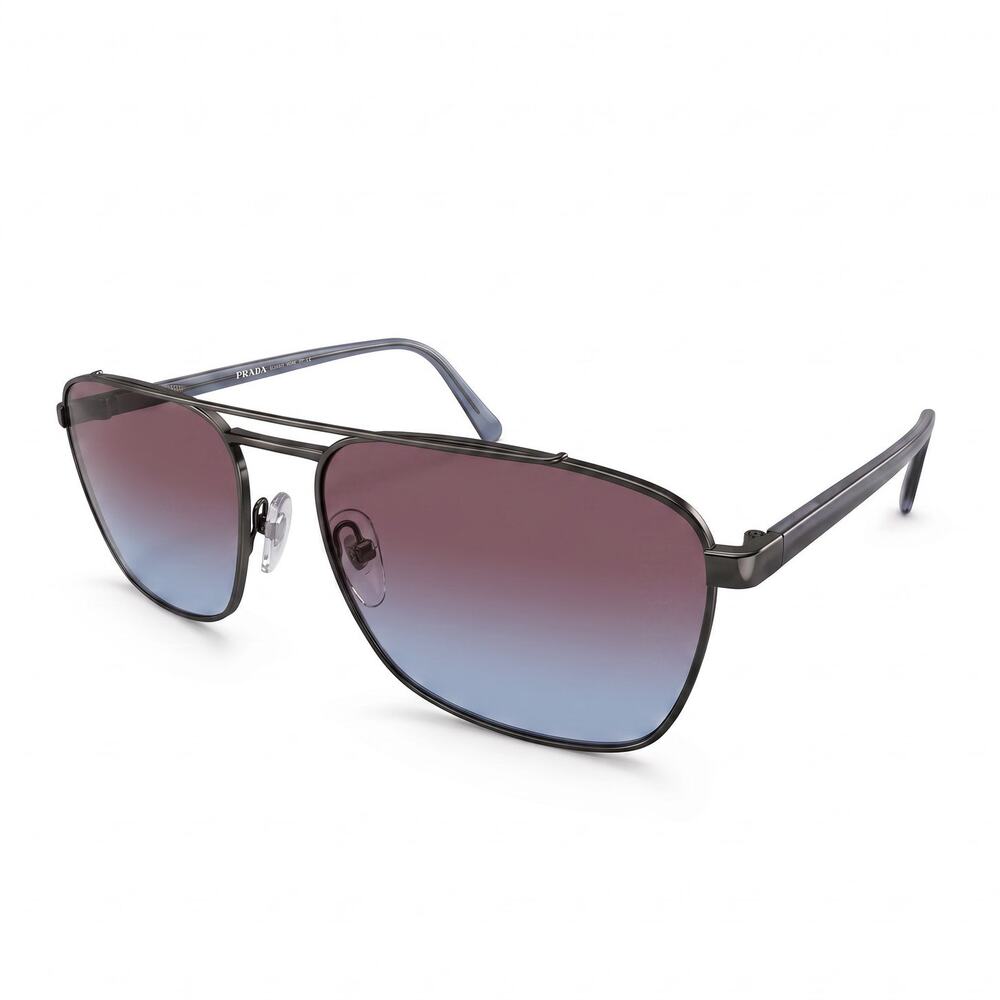 PRADA SPR61U CONCEPTUAL Gunmetal Frame Blue Gradient Lens Aviator Sunglasses